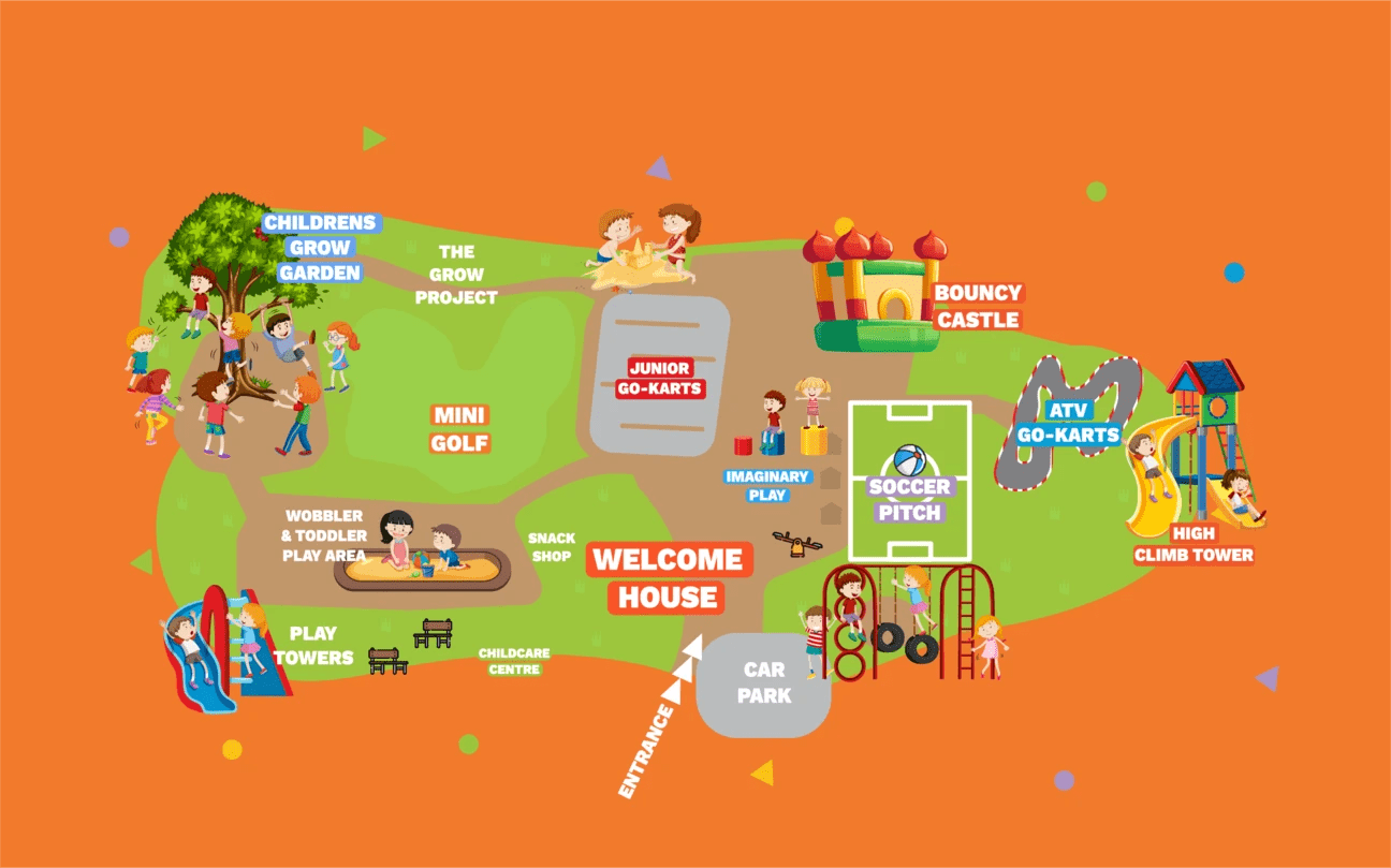 Mellowes Map of adventure centre and childcare facility for kids including playground