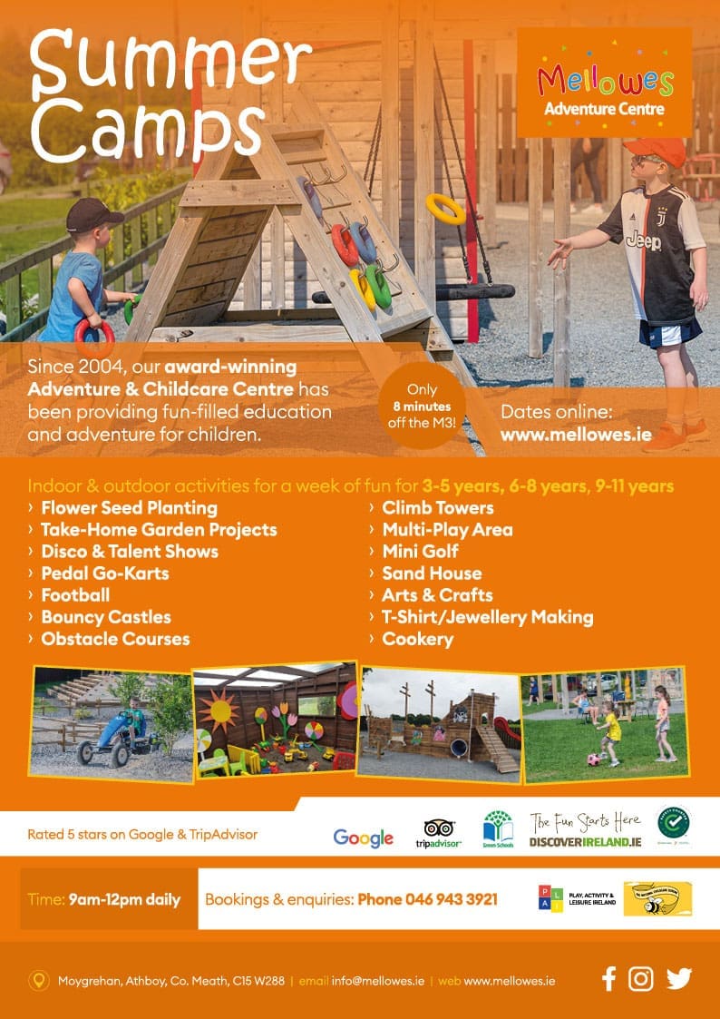 Mellowes Summer Camps for kids Athboy Meath July and August Summer 2024