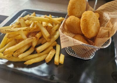 Chicken nuggets and chips served at Mellowes Adventure Centre for kids