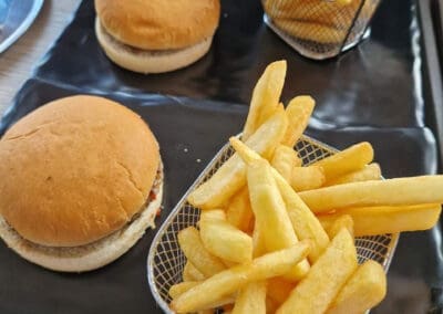 Chips and burgers hot food at Mellowes adventure centre Meath Ireland